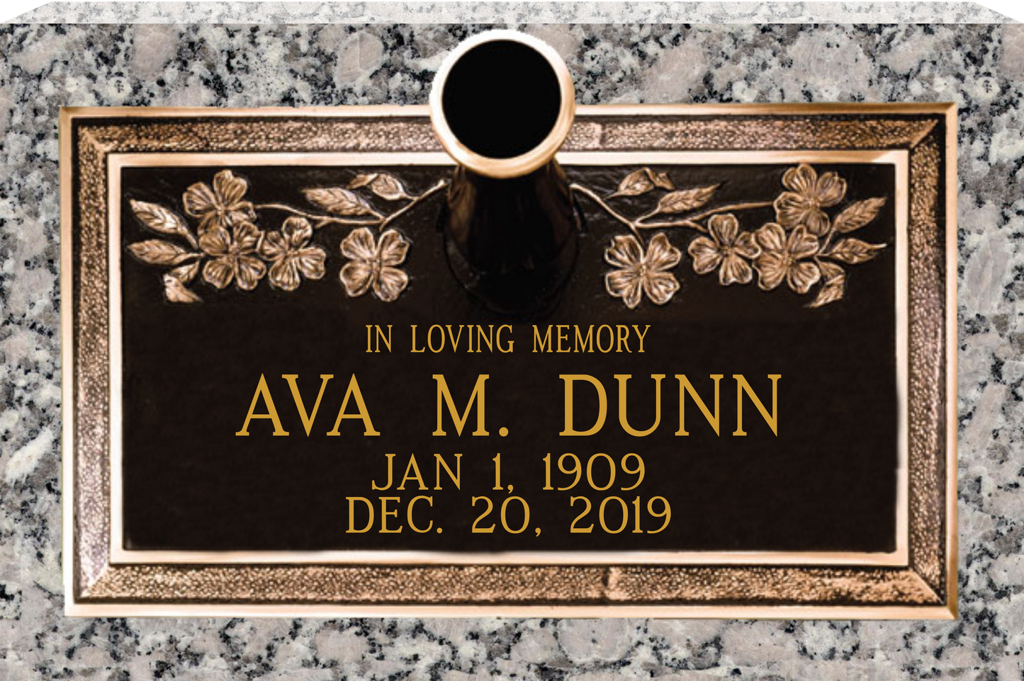 24" x 14" bronze marker with granite backer