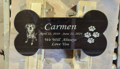 Granite Bone Flat Pet Memorial
