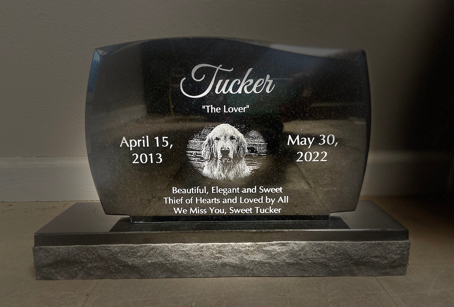 Granite Upright Pet Memorial Style B