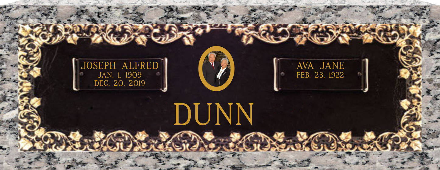 44" x 14" bronze marker with granite backer