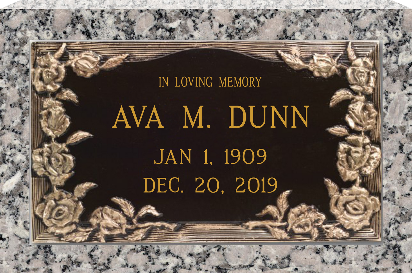 24" x 14" bronze marker with granite backer