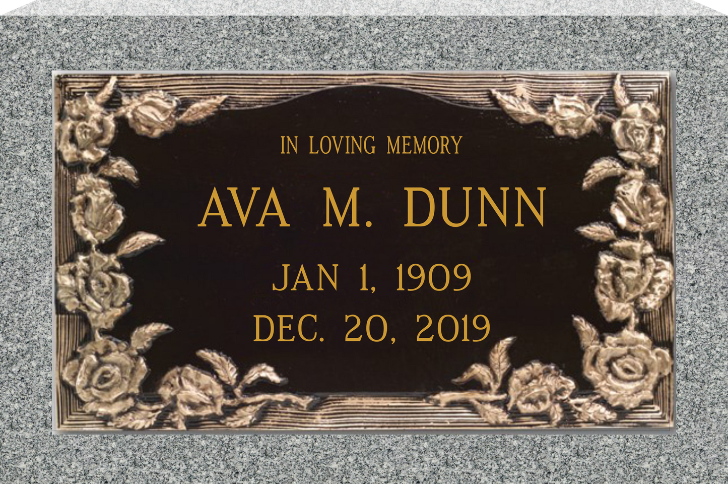 24" x 14" bronze marker with granite backer