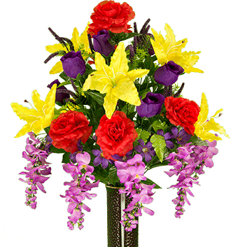 Large Silk Cemetery Arrangement