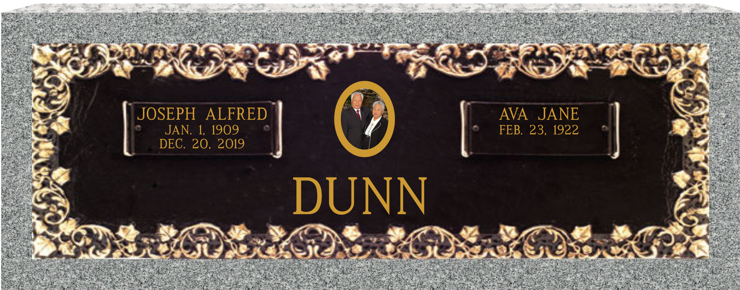 44" x 14" bronze marker with granite backer