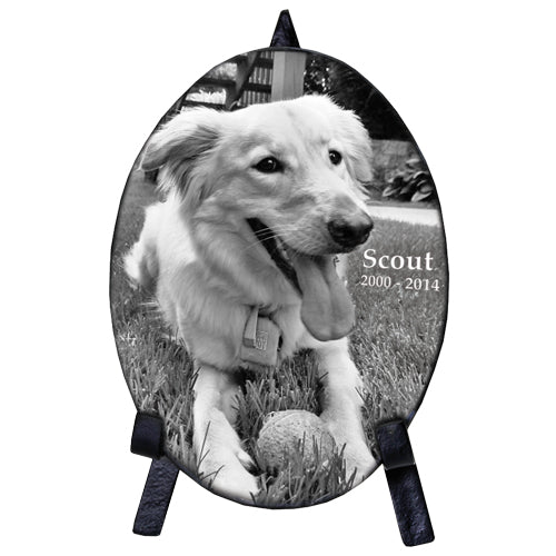Marble Oval Indoor Pet Memorial