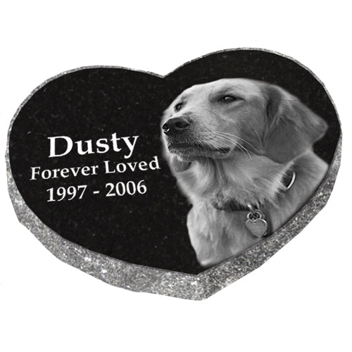 Granite Heart Flat Pet Memorial