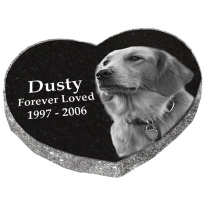 Granite Heart Flat Pet Memorial
