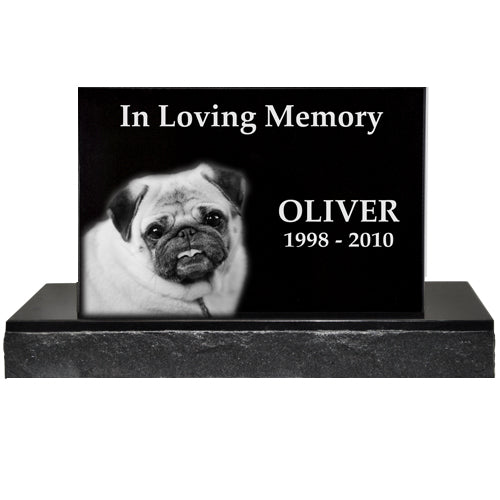 Granite Upright Pet Memorial Style F